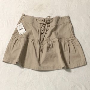 Free People Lace Up Denim Mini Skirt